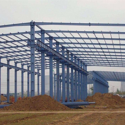 Bangunan H Frame Steel Prefabricated Warehouse / Steel Structure Construction
