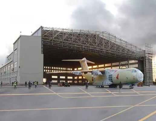 LANGE Hot Rolled Steel Structure Hangar Bolt Connection Prefab Airplane Hangar