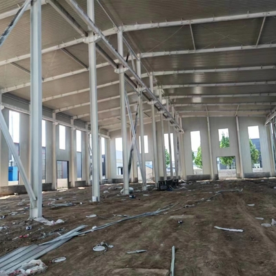 Struktur Industri Berat Bengkel Baja Prefabrikasi Tahan Api Dengan Derek